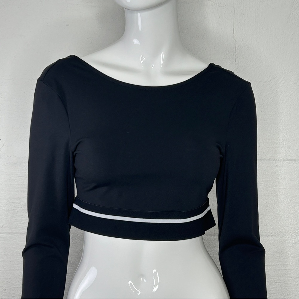 Women's Cropped Fit Long Sleeve Top JoyLab Black Small NEW